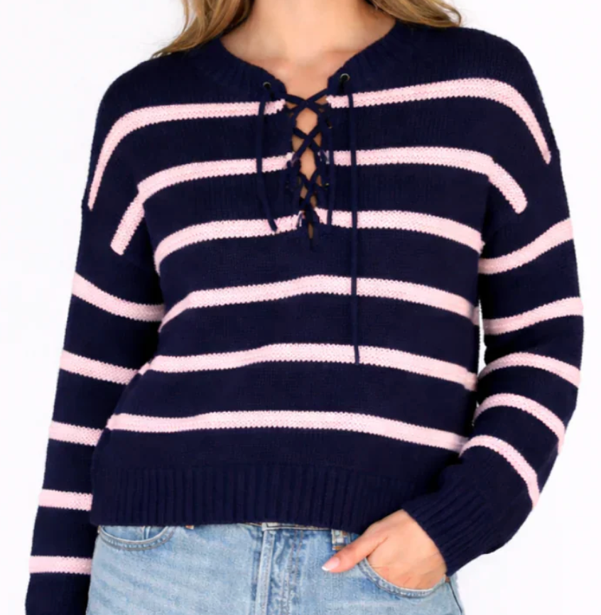 Archer Cashmere Camden Lace Up Crew