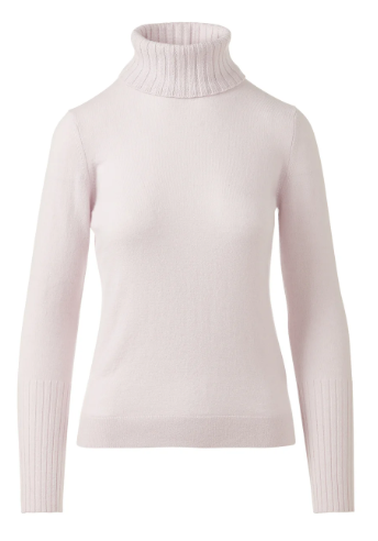 Kinross Cashmere Chunky Trim T-Neck