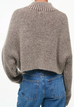 Staud Cropped Hampton Sweater Bisque