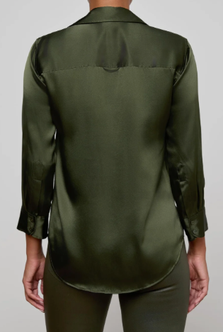 L'Agence Dani 3/4 Sleeve Blouse Deep Olive