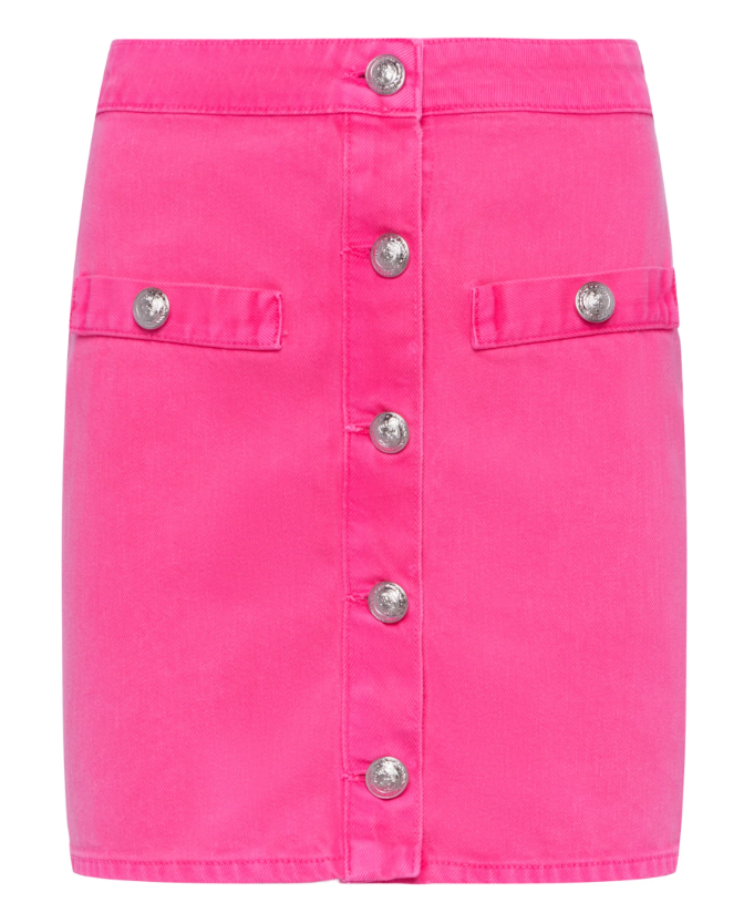 L'Agence Kris Btn Frt Mini Skirt Pink Glo