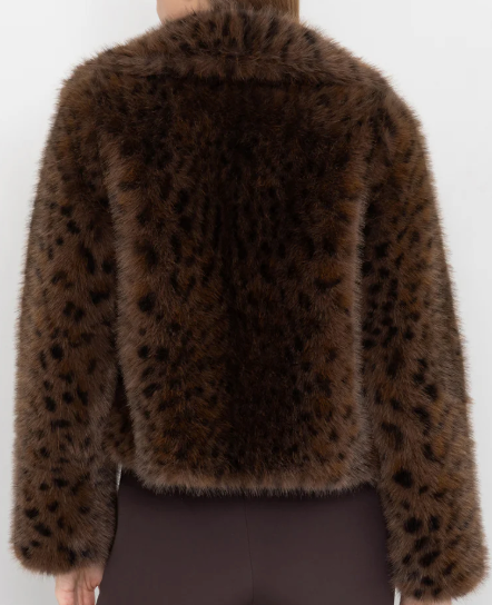 Generation Love Lexy Leopard Faux Fur Jacket