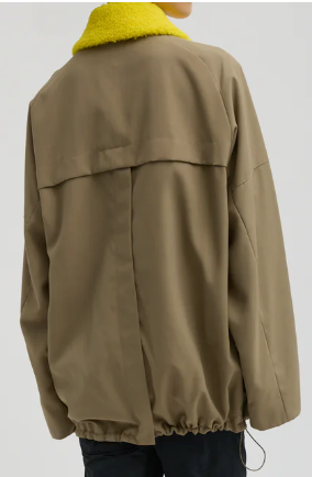 Tibi Lotte Nylon Carcoat With Removable Sherpa Collar
