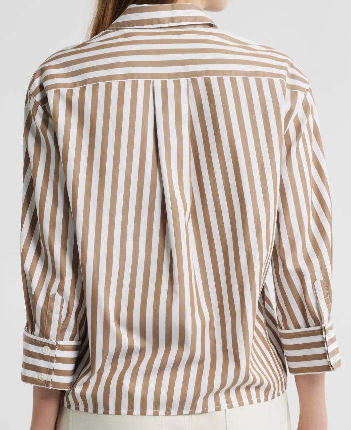 Rag & Bone Lucia Stripe Poplin Shirt BRWST