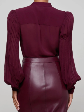 L'Agence Noor Mandarin Pleated Bls