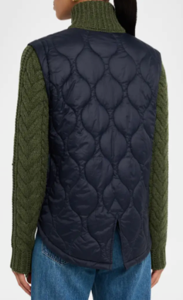 Veronica Beard Patra Mixed Media Jacket Navy/Army Melange