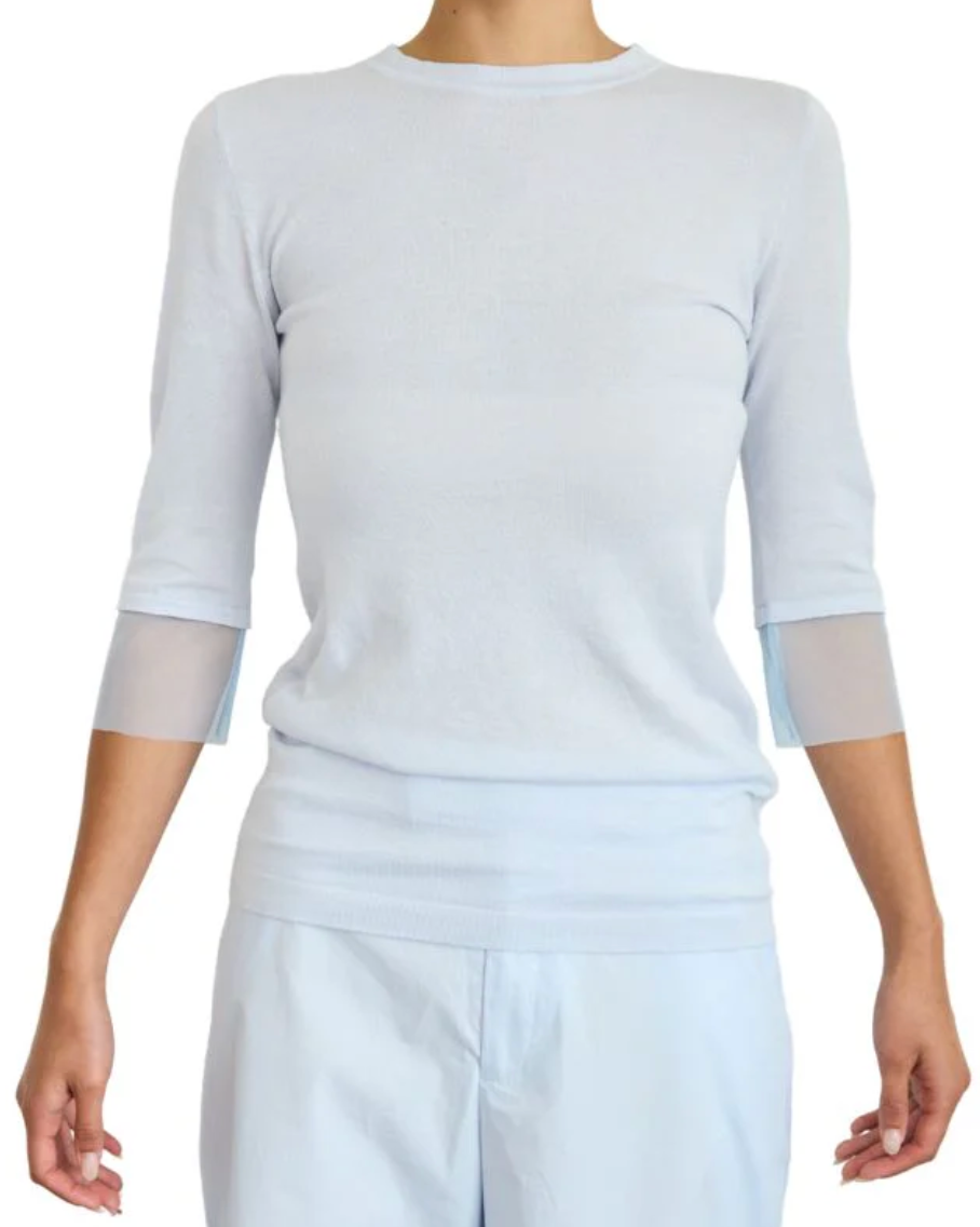 Brazeau Tricot Pima Tulle Cuff T-Shirt