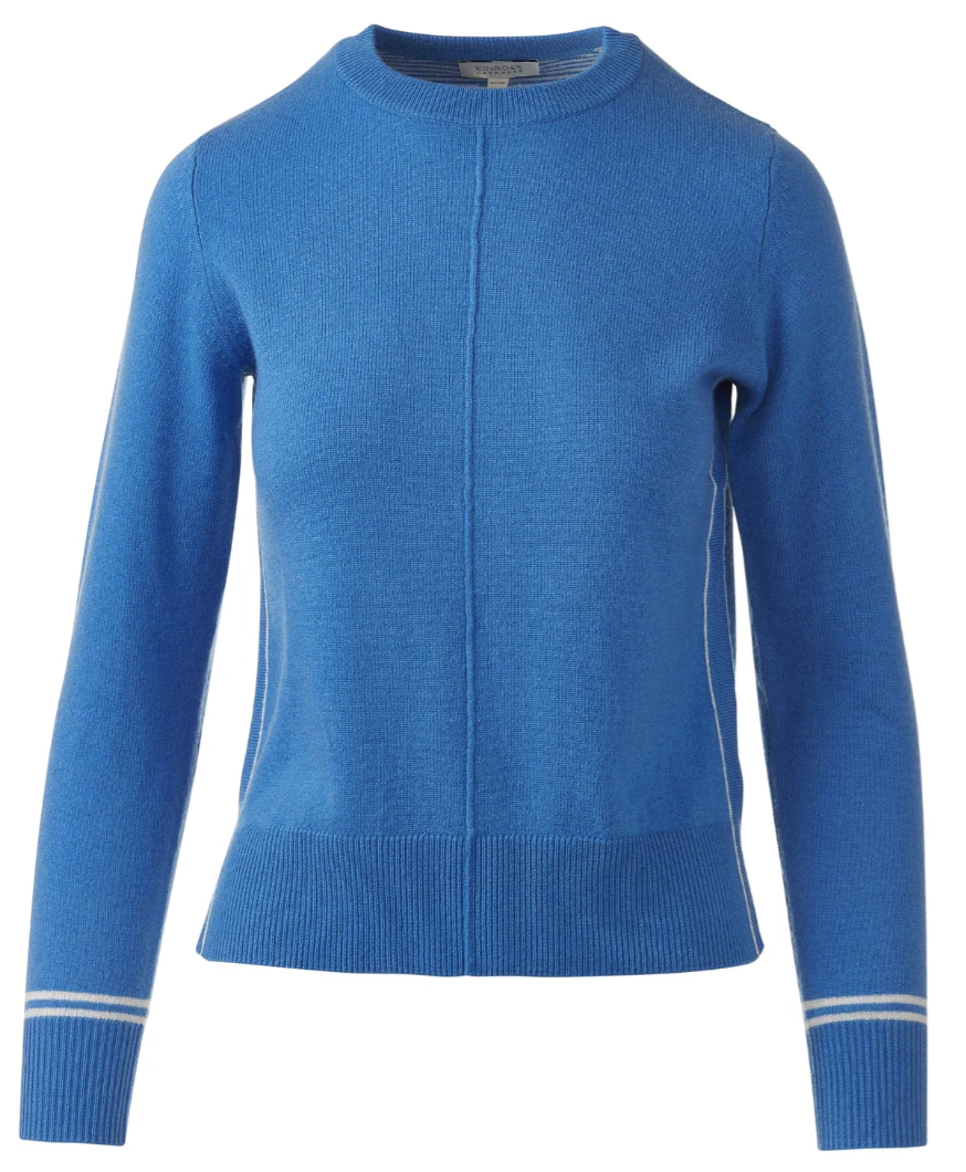 Kinross Cashmere Pop Trim Crew