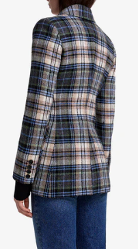 Smythe Rib Cuff Birkin Blazer Multi Plaid with Black