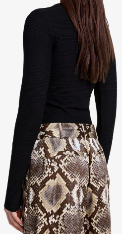 Smythe Ruched Knit Top Black