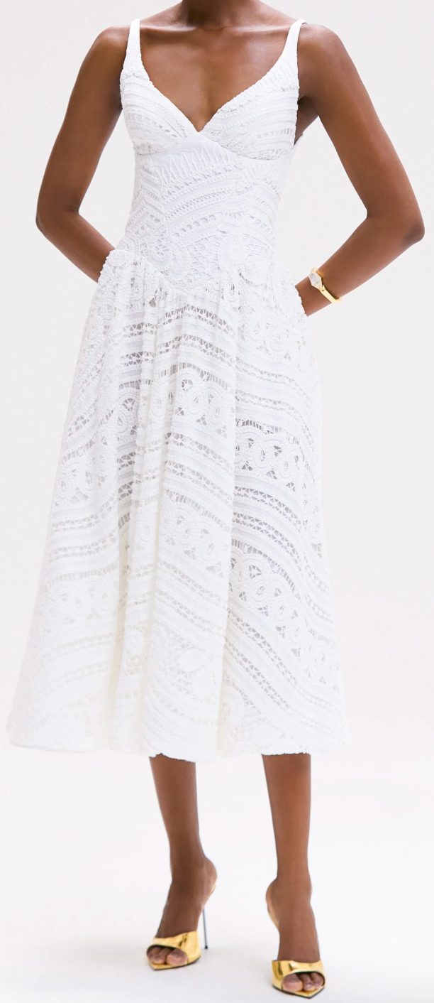 PatBO Rythmic Lace Midi Skirt