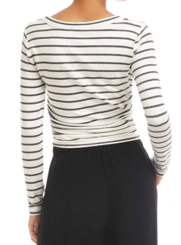 Fifteen Twenty Side Shirred Top Stripe