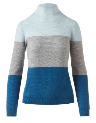 Kinross Cashmere Textured Colorblock Funnel