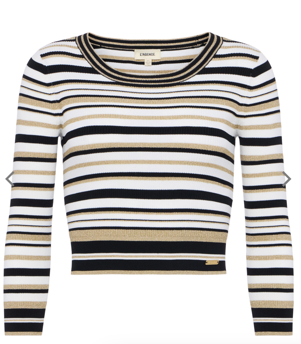 L'Agence Yukio Striped Crop Crew
