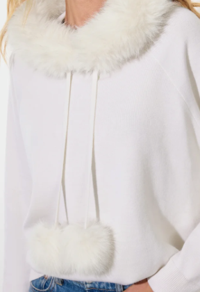 Alice + Olivia Oscar Hoodie W Faux Fur Trim