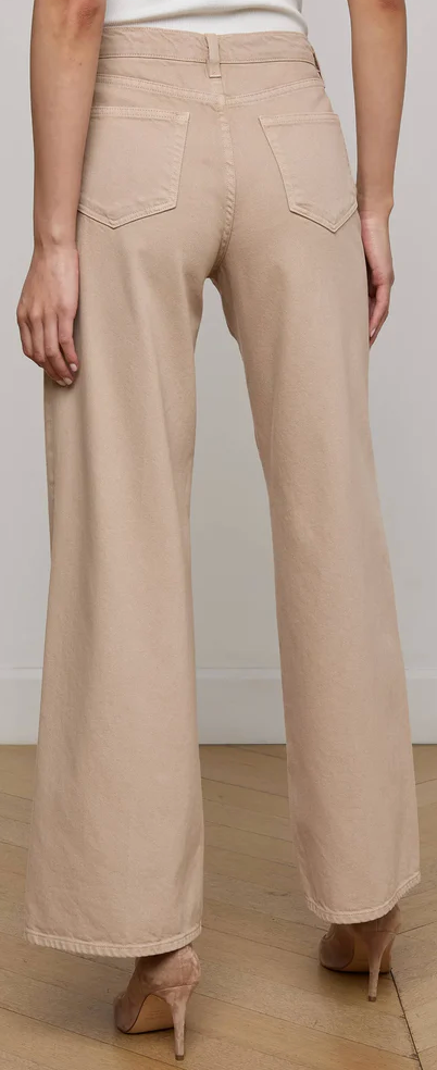 L'Agence Alicent HR Sneaker Wd Leg Pale Khaki