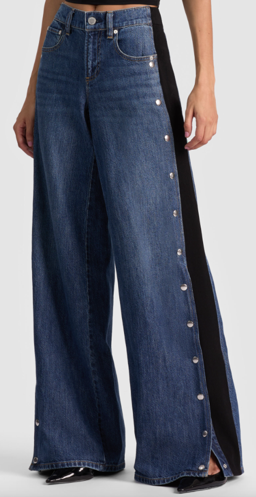 Alice + Olivia Amazing LR Jean w Knit Panel