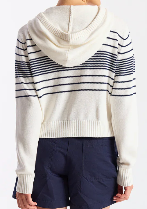 Brodie Beach Stripe Cropped Hoodie