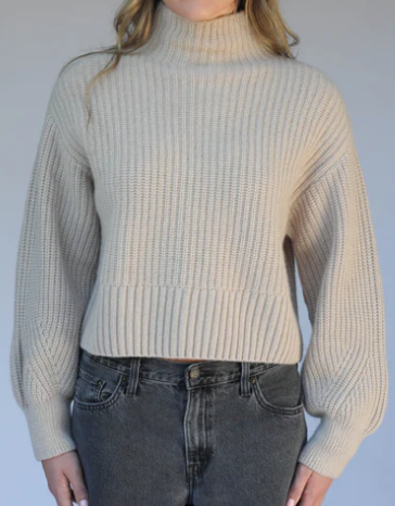 Archer Cashmere Bubble Sleeve Turtle