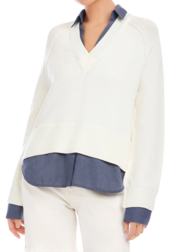 Fifteen Twenty Carrie Mixed Media Sweater