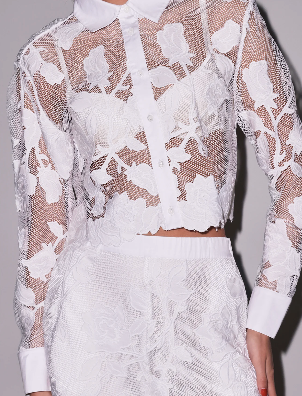 Fleur Du Mal Collette Cropped Shirt