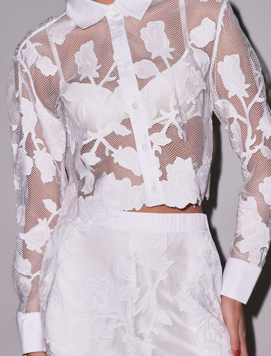 Fleur Du Mal Collette Cropped Shirt