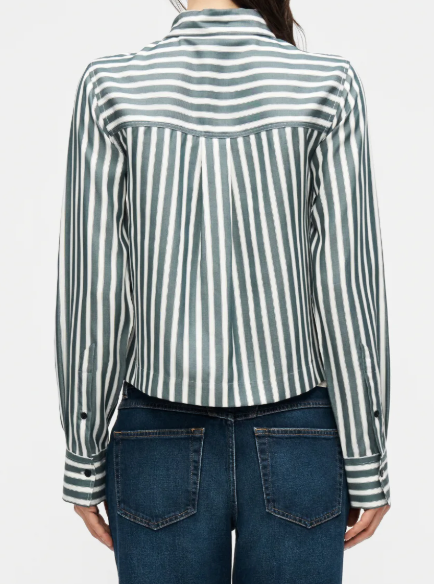 Closed Cropped Classic Shirt Royal Green