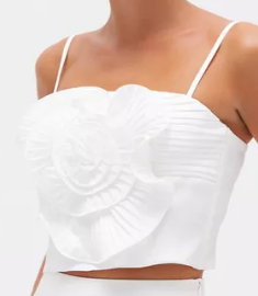 PatBO Dream Satin Flower Top