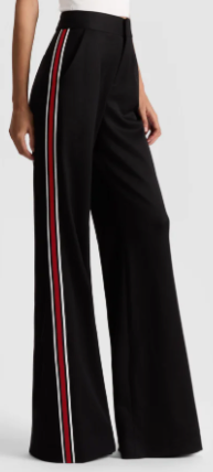 Alice + Olivia Dylan HR Wide Leg Pant w Side Stripe