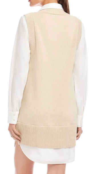 Fifteen Twenty Elora Mixed Media Vest Dress