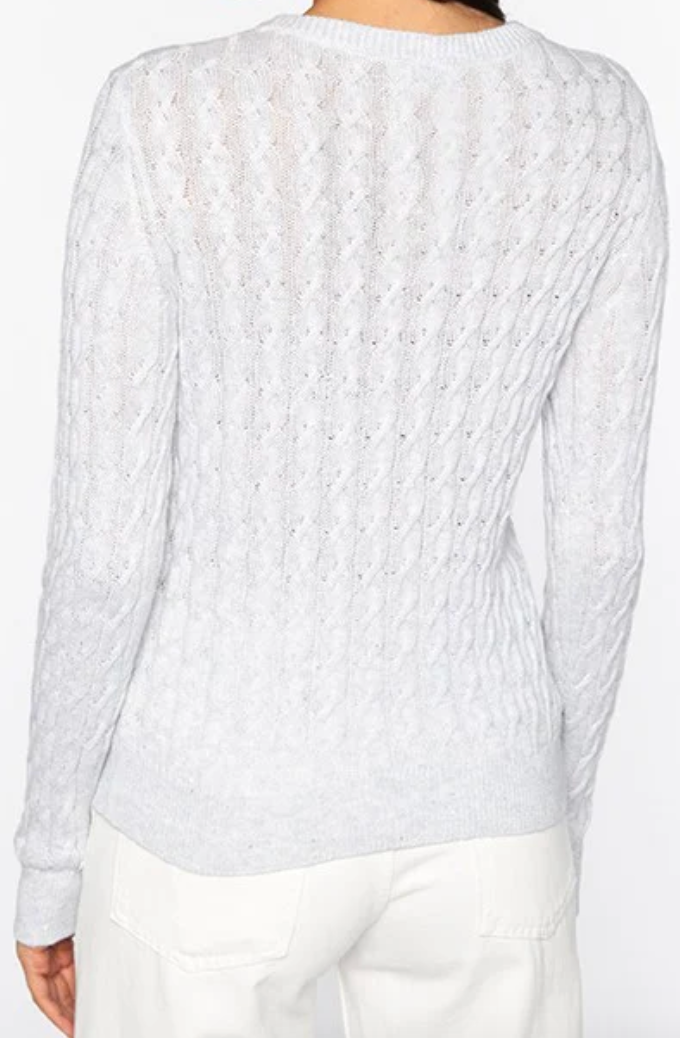 Kinross Cashmere Fwt Sequin Cable Crew