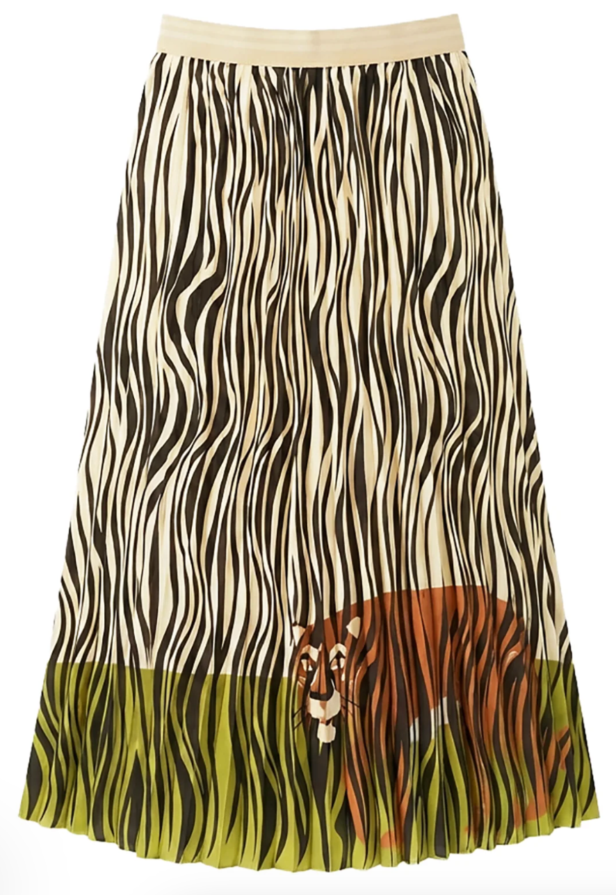 Le Superbe Hidden Tiger Pleated Skirt