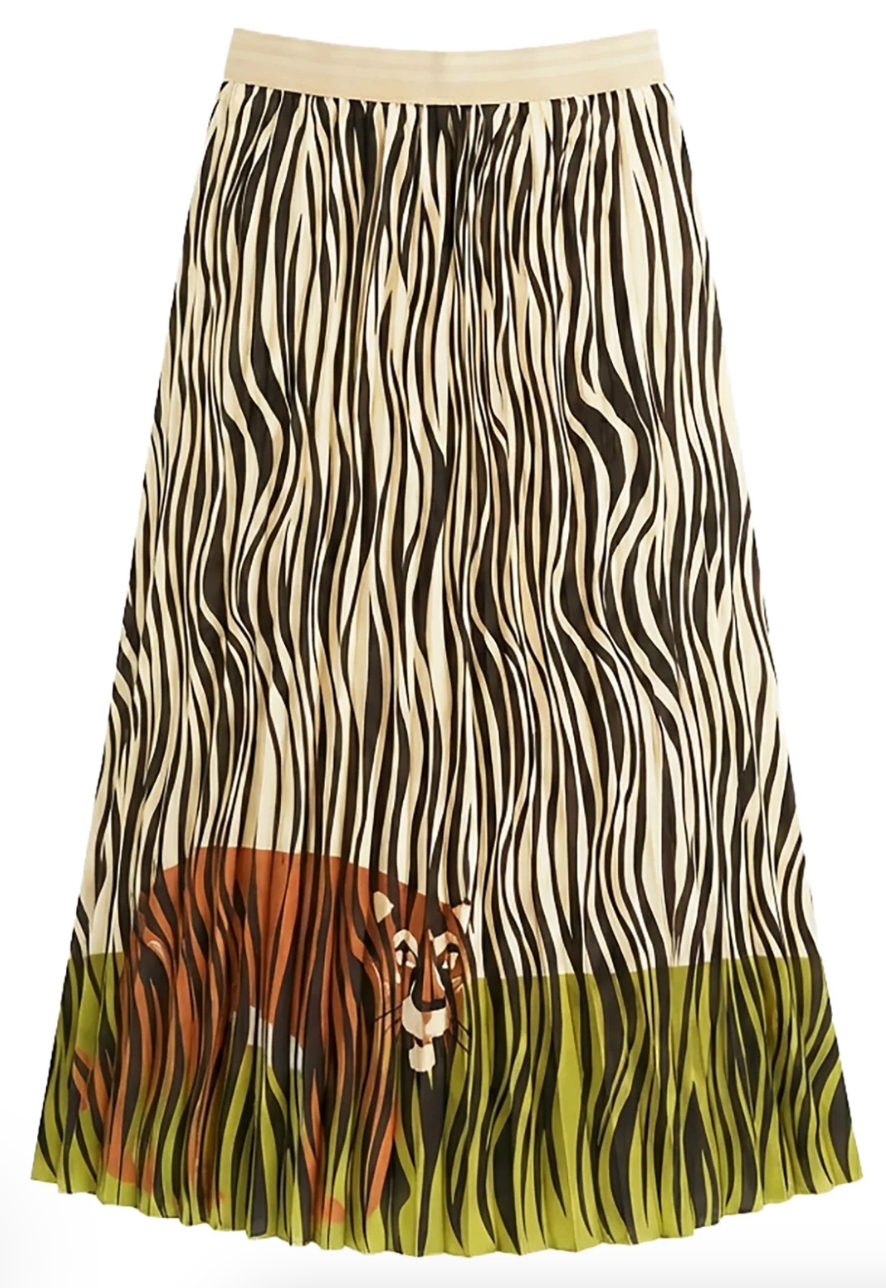 Le Superbe Hidden Tiger Pleated Skirt