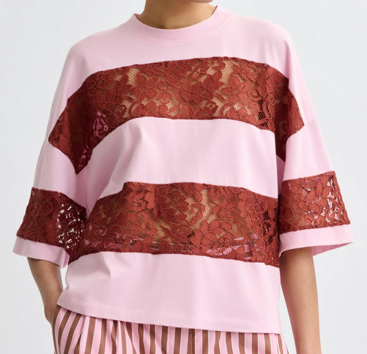 Essentiel Antwerp Jemix Striped Lace T-Shirt