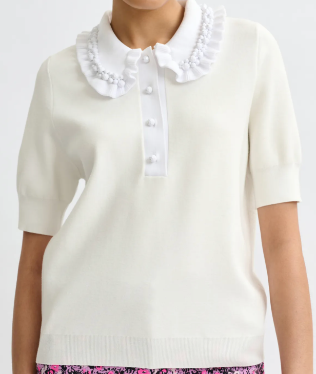 Essentiel Antwerp Jewelry Embroidered Knit Polo