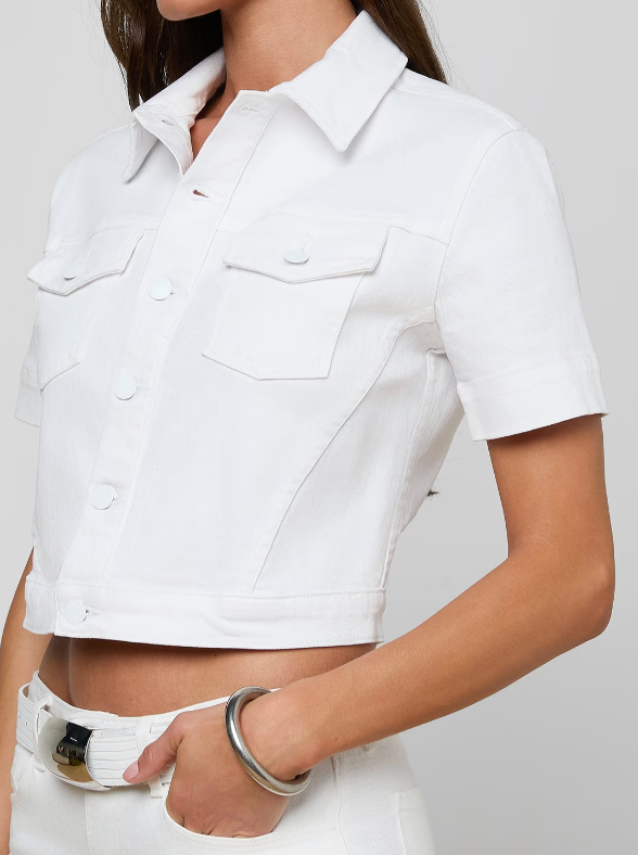 L'Agence Kirstie S/S Crop Jacket Blanc