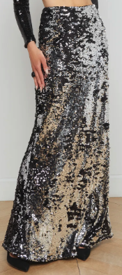 L'Agence Sequin Zeta Long Skirt