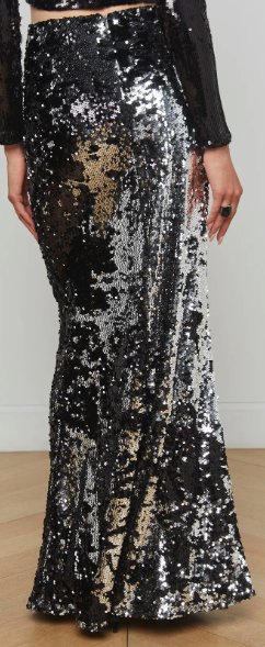 L'Agence Sequin Zeta Long Skirt