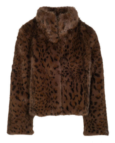Generation Love Lexy Leopard Faux Fur Jacket