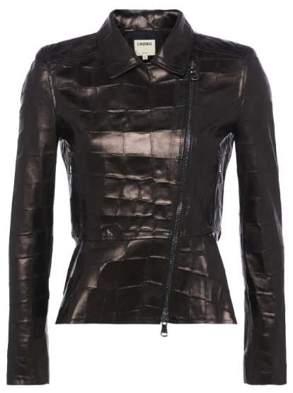 L'Agence Lyric Peplum Biker Jacket