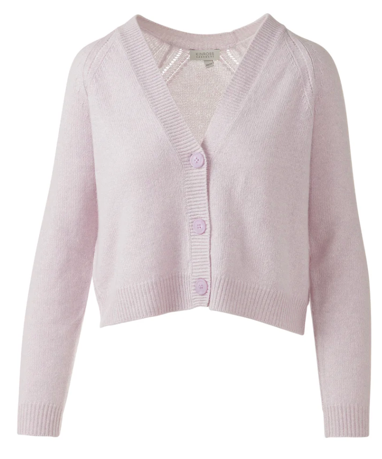 Kinross Cashmere Marled Vee Cardigan