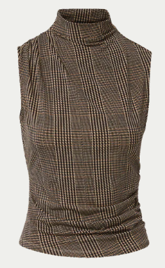 Veronica Beard Mylie Sleeveless Top Dark Acorn Multi