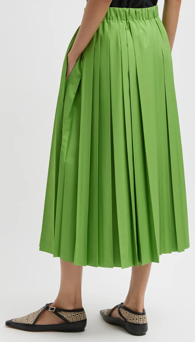 Tibi Nylon Pleated Pullon Skirt