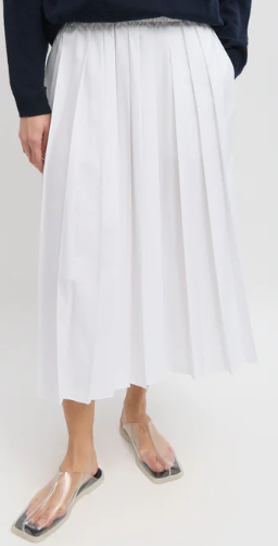 Tibi Nylon Pleated Pullon Skirt