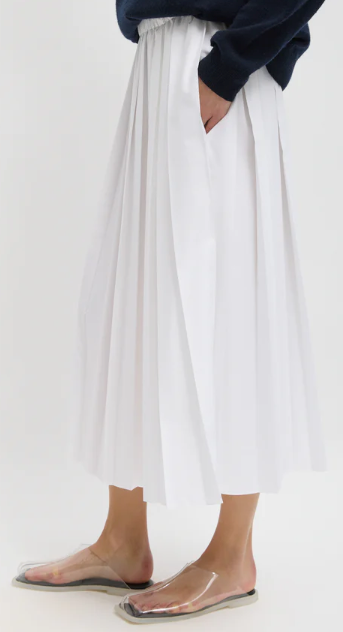 Tibi Nylon Pleated Pullon Skirt