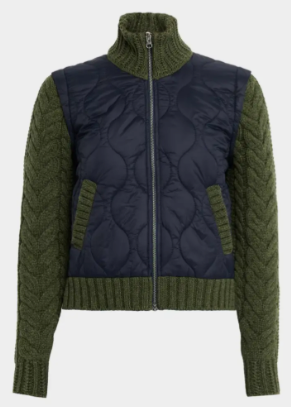 Veronica Beard Patra Mixed Media Jacket Navy/Army Melange