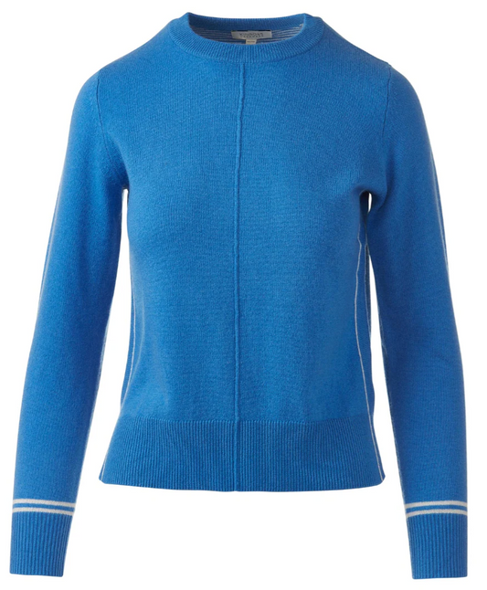 Kinross Cashmere Pop Trim Crew