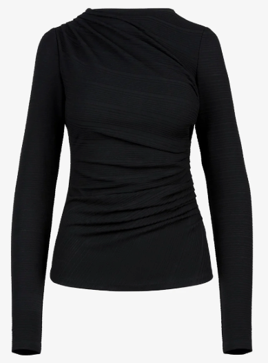 Smythe Ruched Knit Top Black