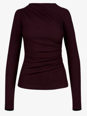 Smythe Ruched Knit Top Wine