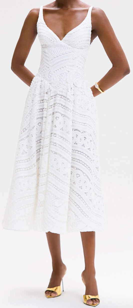 PatBO Rythmic Lace Midi Skirt